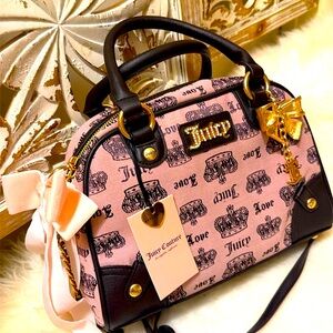 Juicy Couture Pink and Black Satchel and Crossbody ( long strap)